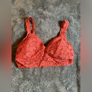 Dark orange lace bralette no wire lightly padded